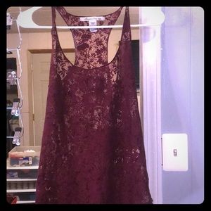 Garnet (maroon) lace tank